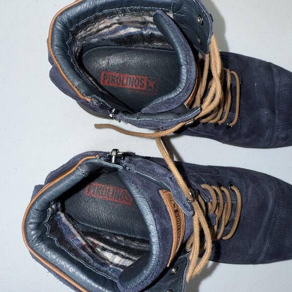 Pikolinos Men’s York Cap Toe Boots Blue Suede Leather Size 43 - Picture 6 of 8